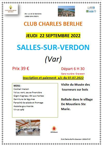 Détails sortie Salles sur Verdon